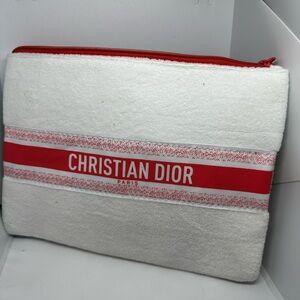 Christian Dior terry cloth fabric pouch. New w/o tags
